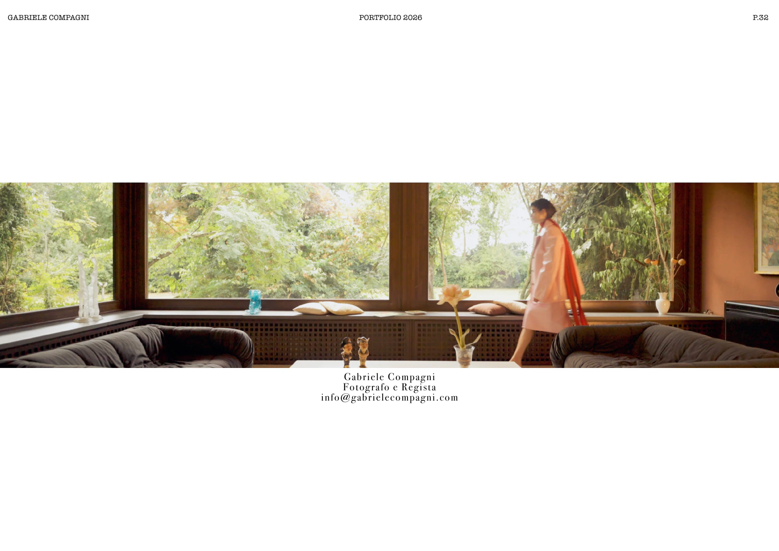 Final portfolio page with fashion photography by Gabriele Compagni, photographer and video director